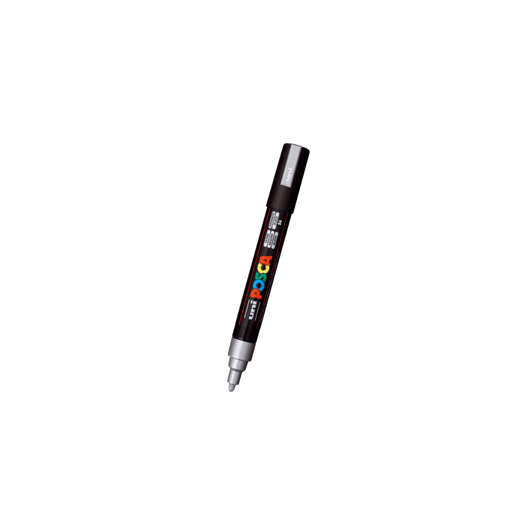 POSCA 1.8 - 2.5 mm PC5M Marker Medium In Silver