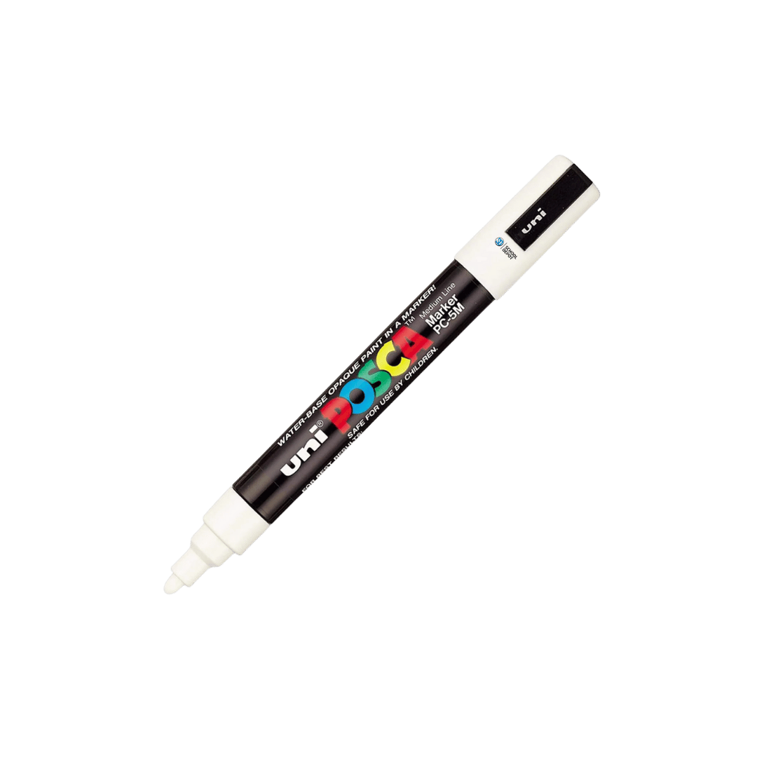 POSCA 1.8 - 2.5 mm PC5M Marker Medium In White